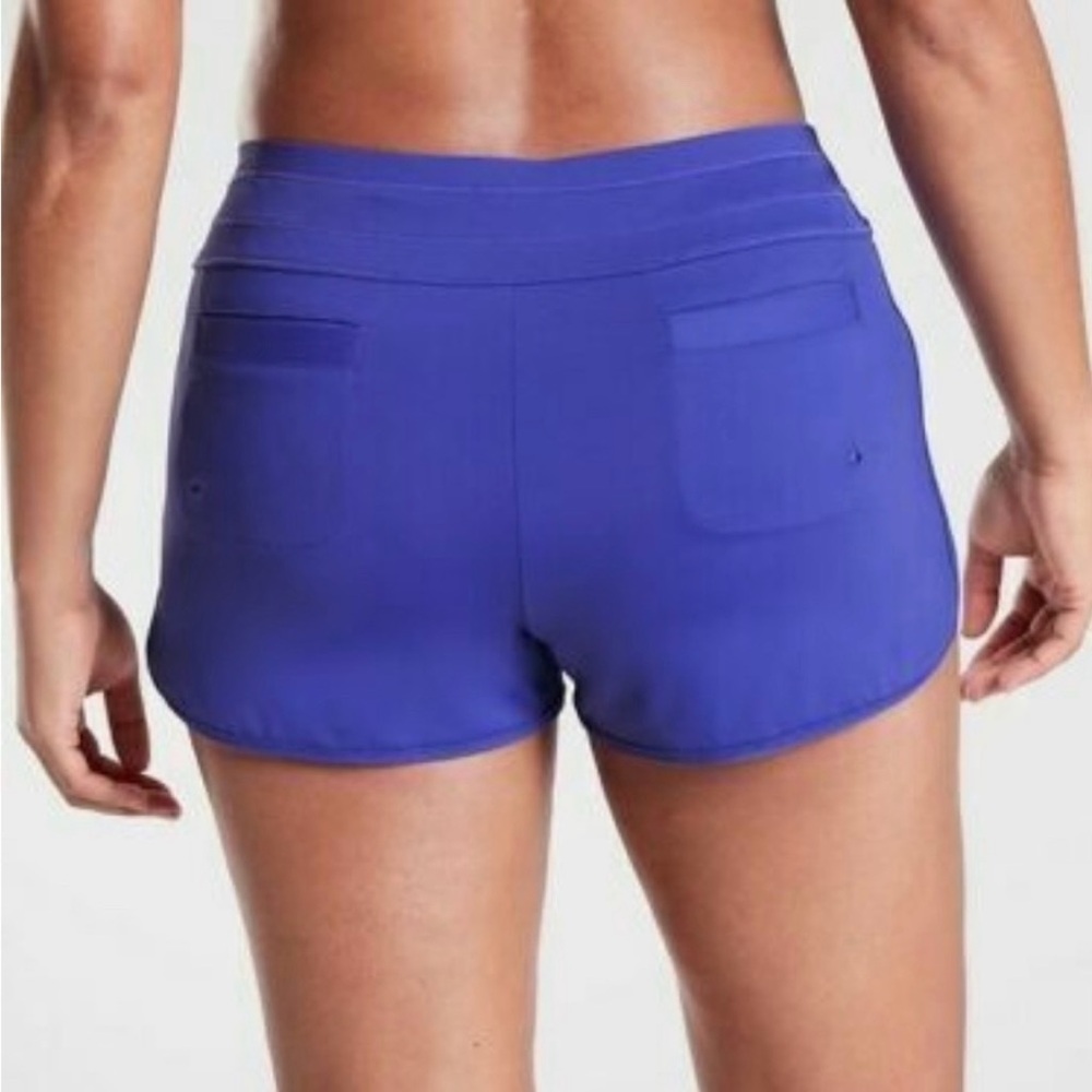 ATHLETA Women's Surge Swim Shorts Size Medium Royal Blue w/ Brief Drawstring - Picture 12 of 12